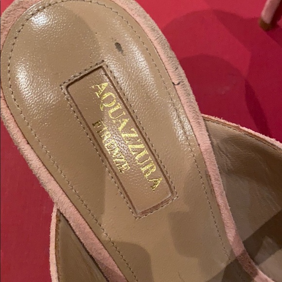 ✅SOLD✅ Aquazurra 75mm Blossom Suede Buckled Mules - Picture 10 of 12